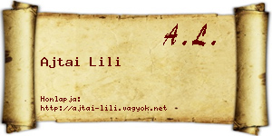 Ajtai Lili névjegykártya